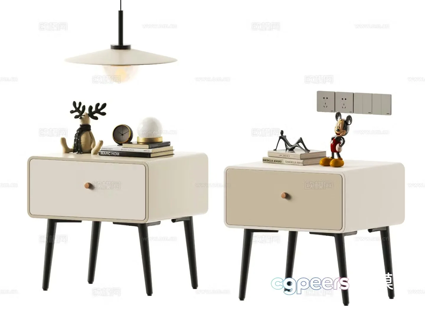 Modern bedside table 3d model