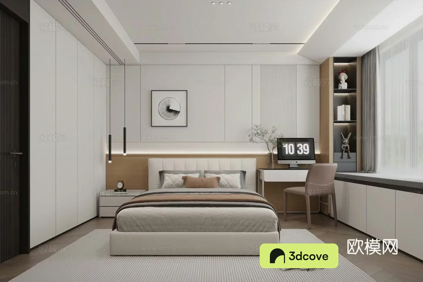 Modern ownerless light bedroom