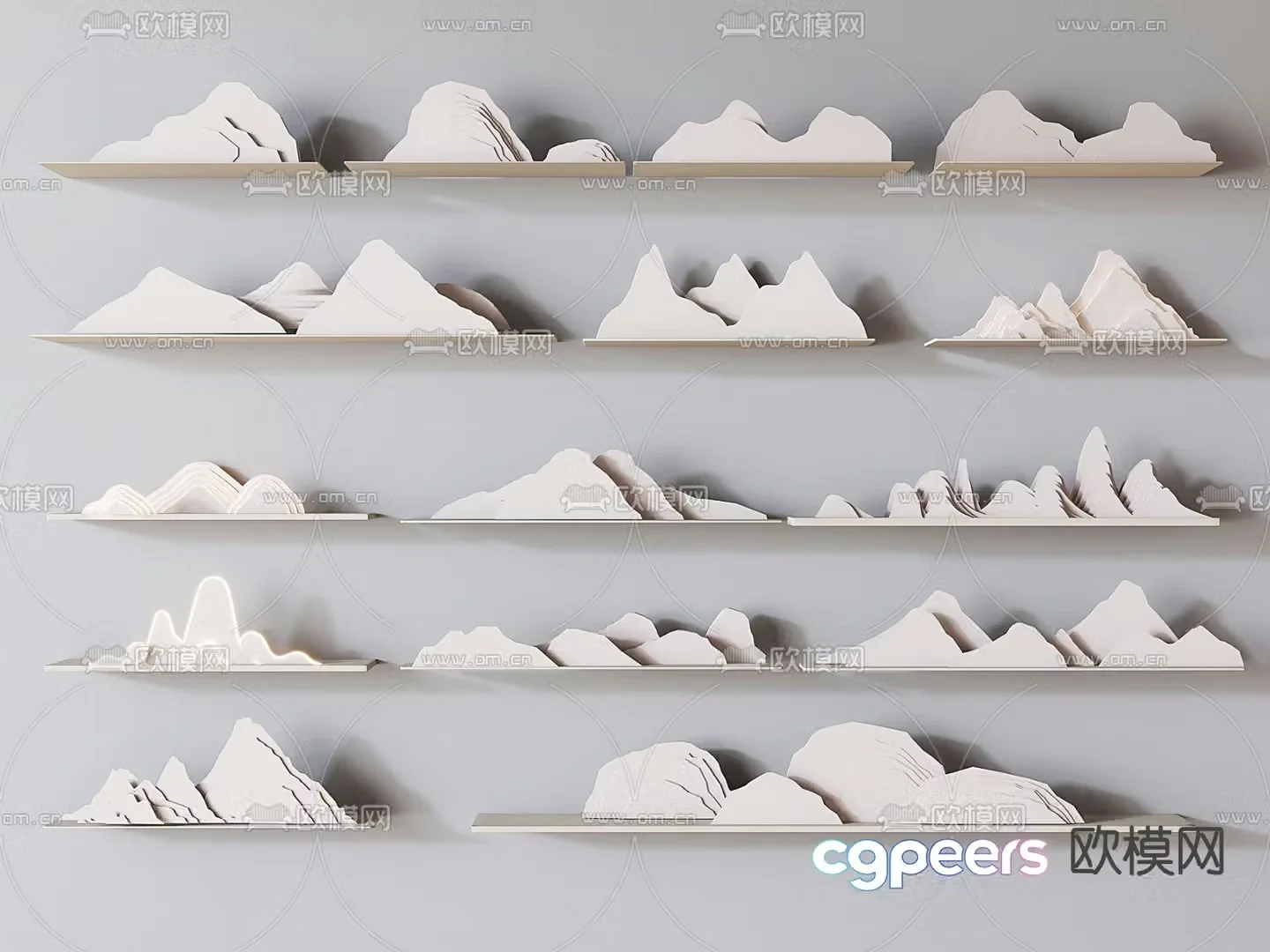 New Chinese style rockery rockery schist stone 3D model