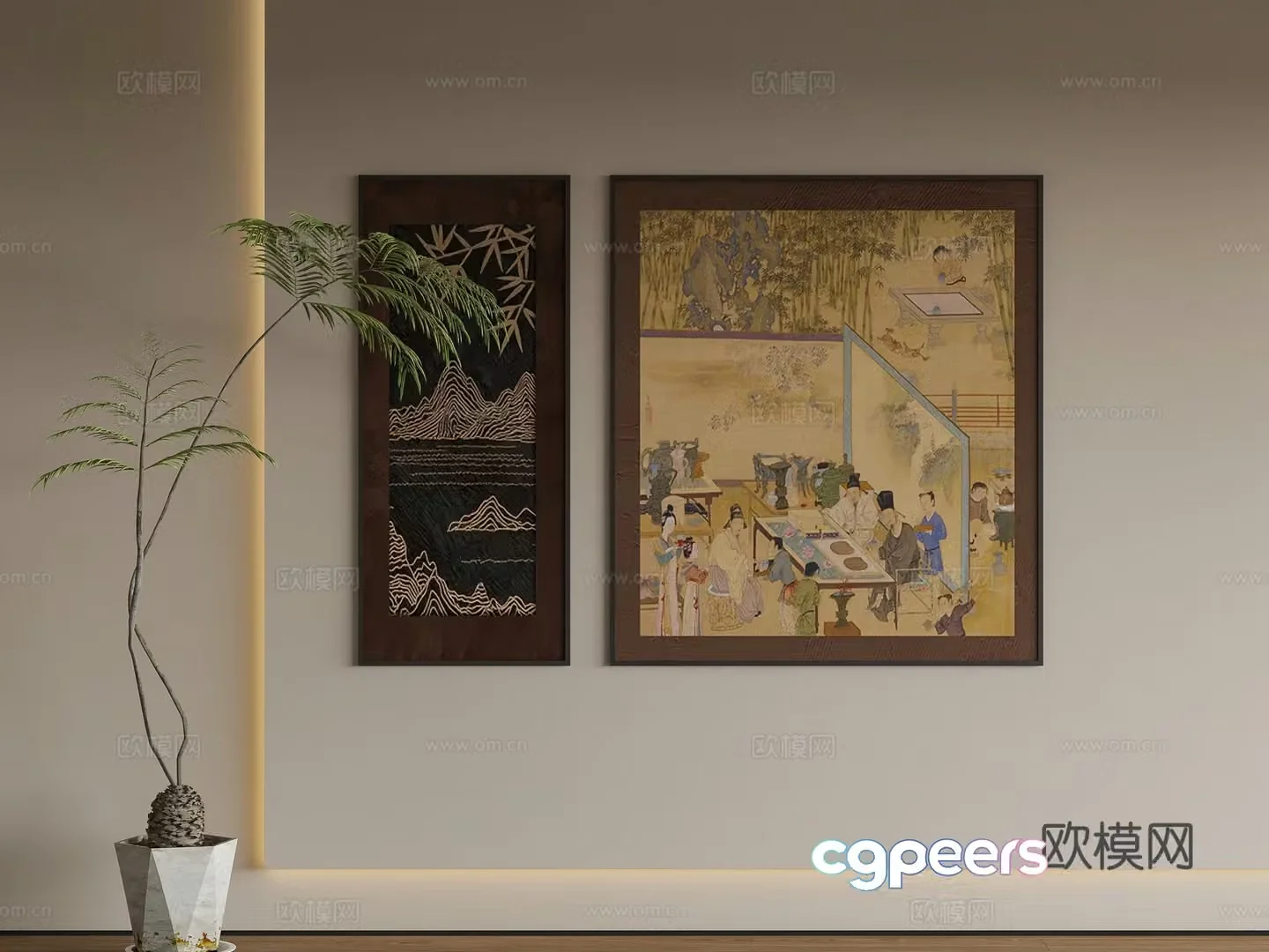 New Chinese Song style hanging painting 3D model