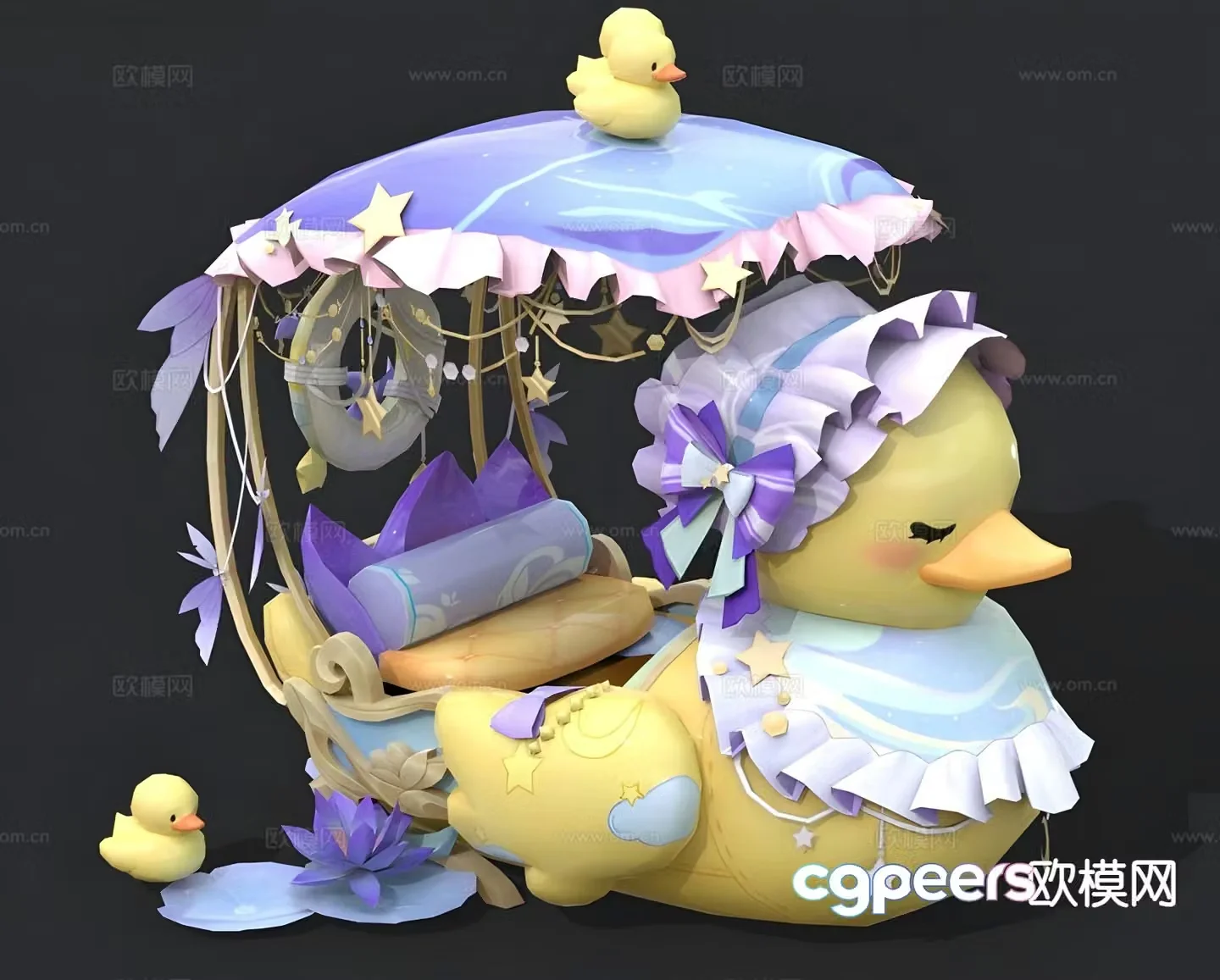 duck canoe children’s toy 3d model