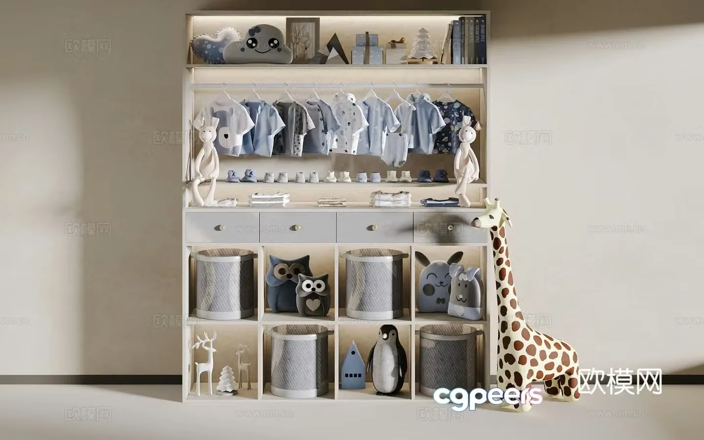Children’s bookshelf toys 3d model