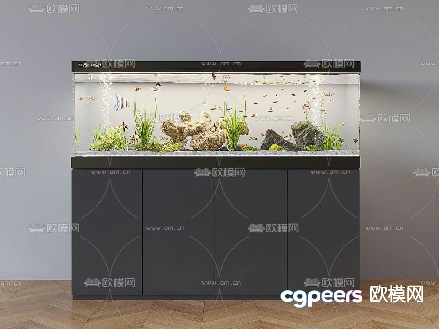 Modern fish tank glass fish tank aquarium 3d model