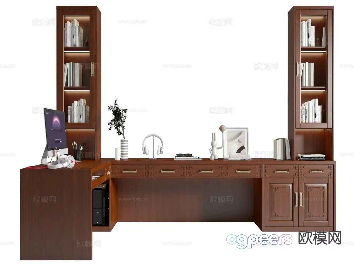 New Chinese style writing desk desk 3d model