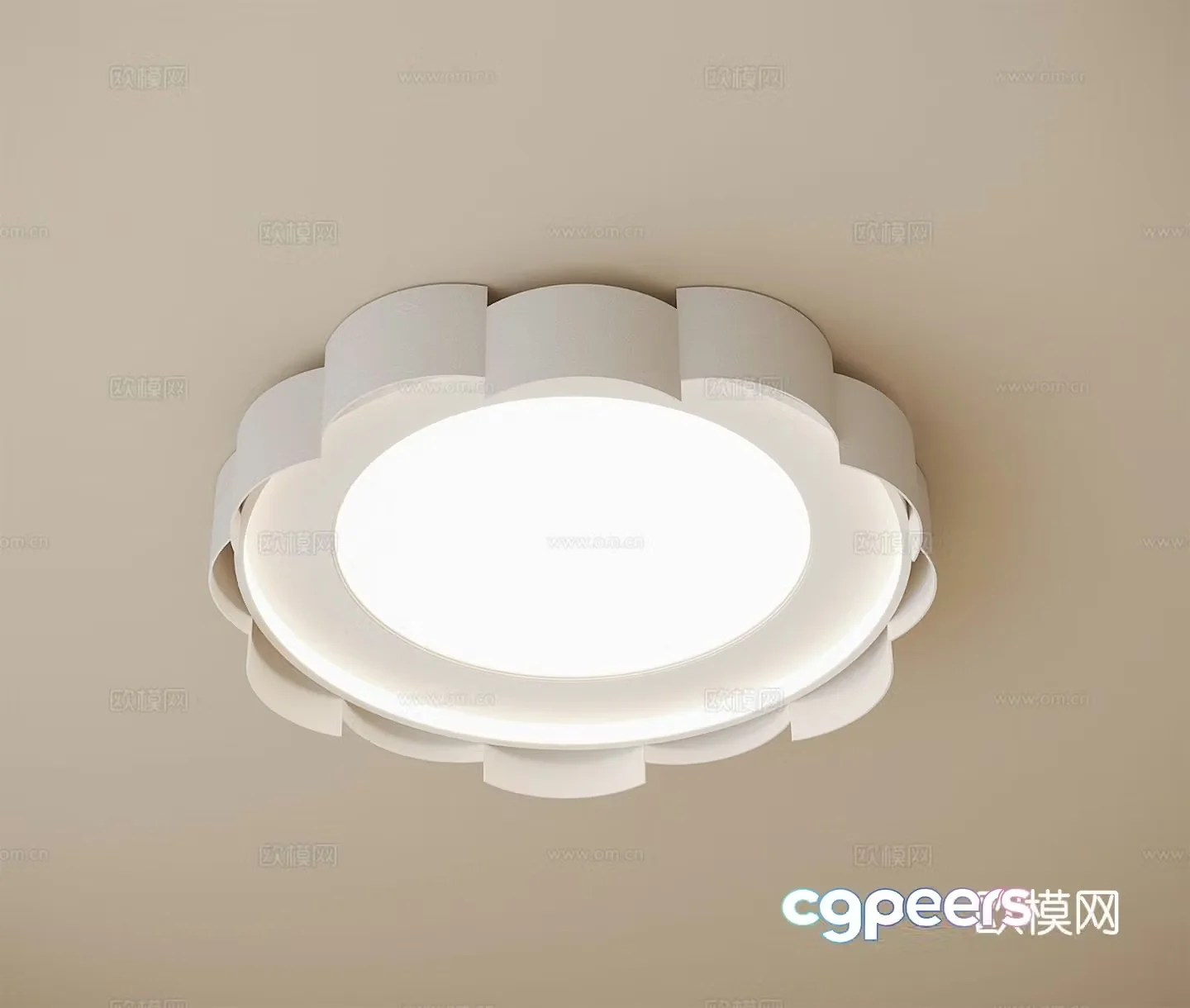 Cream style ceiling lamp bedroom lamp 3d model
