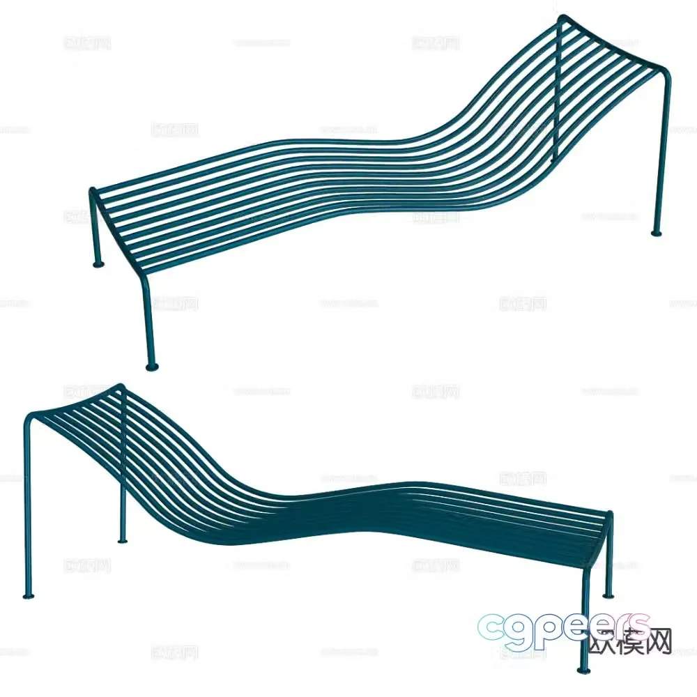 Castil lounge chair metal chair outdoor chair 3d model