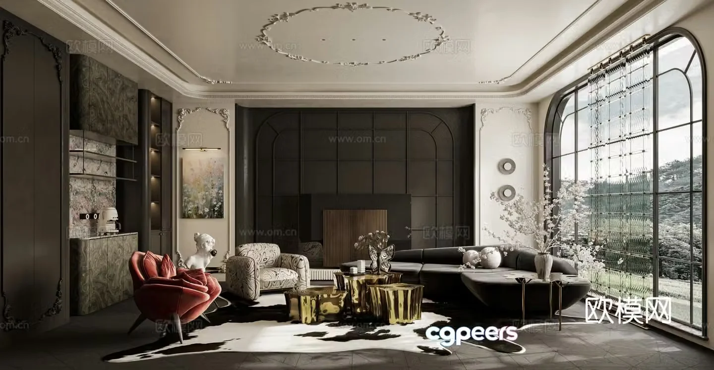 French living room 3d model