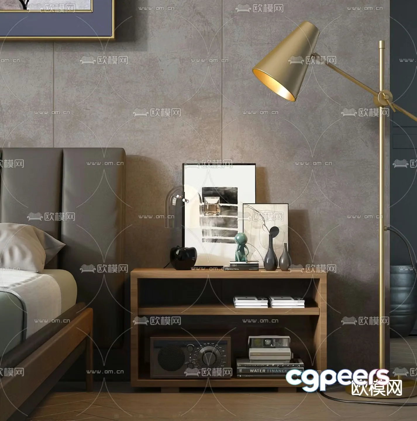 Modern bedside table 3d model