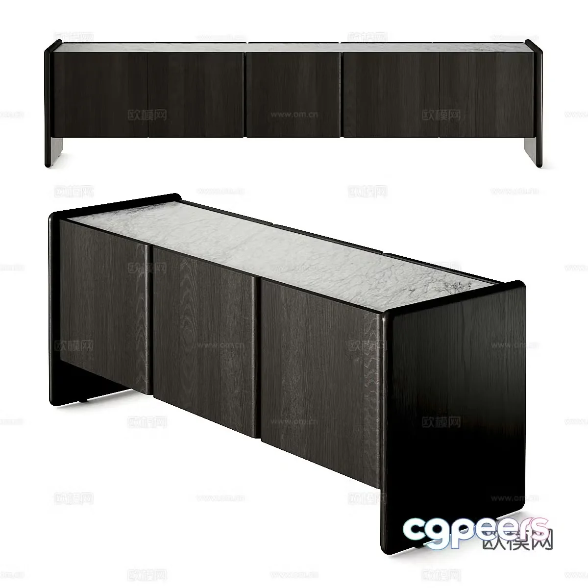 Modern Italian minimalist TV cabinet 3D model