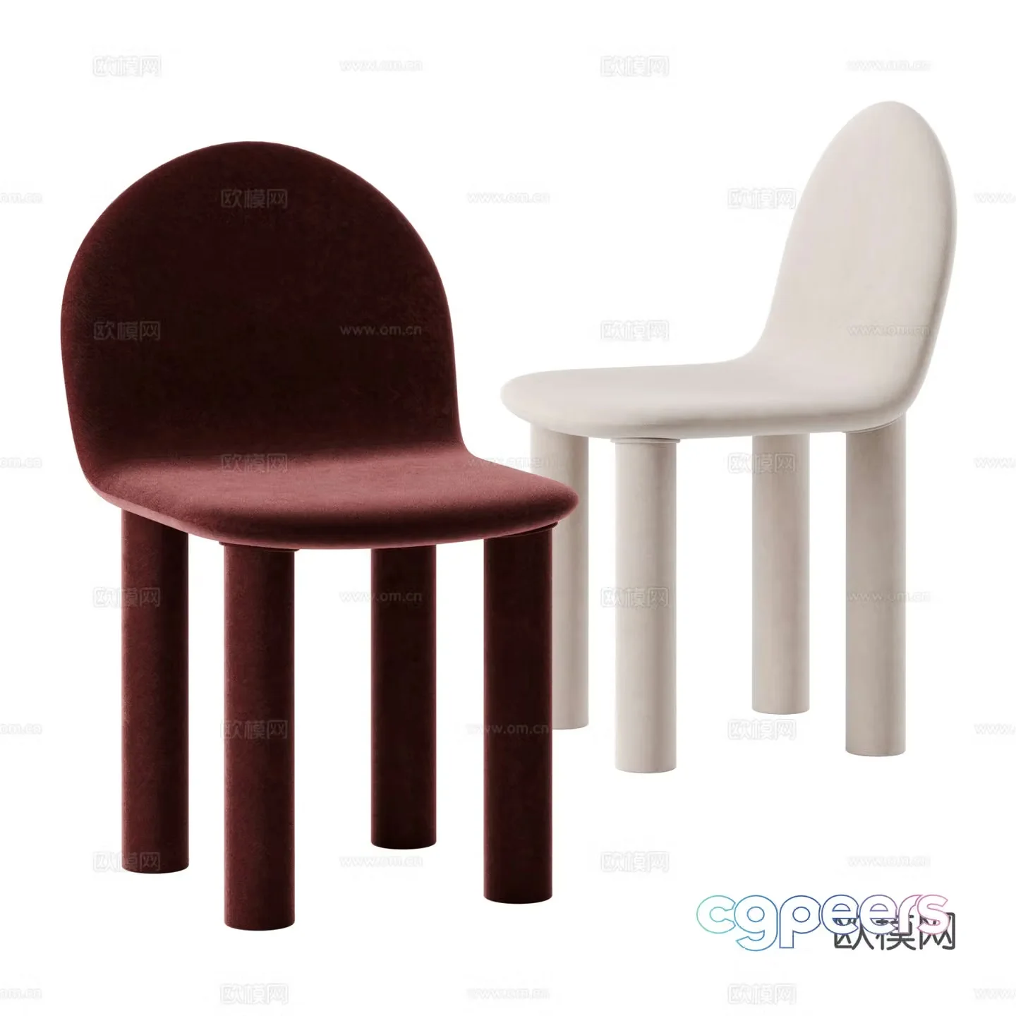 Modern chair dining chair 3d model