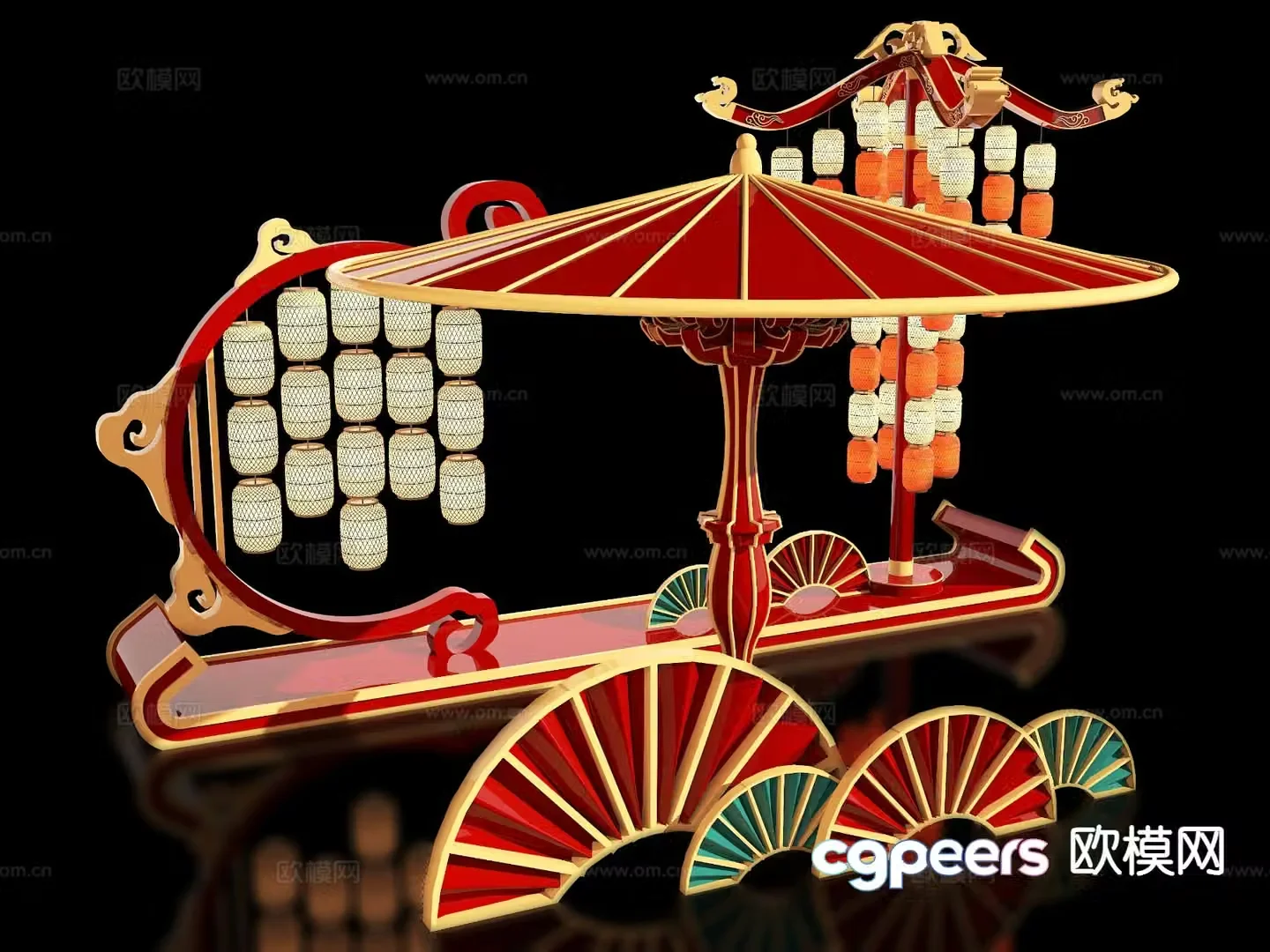 New Chinese style stage presentation ancient style film and television props 3D model