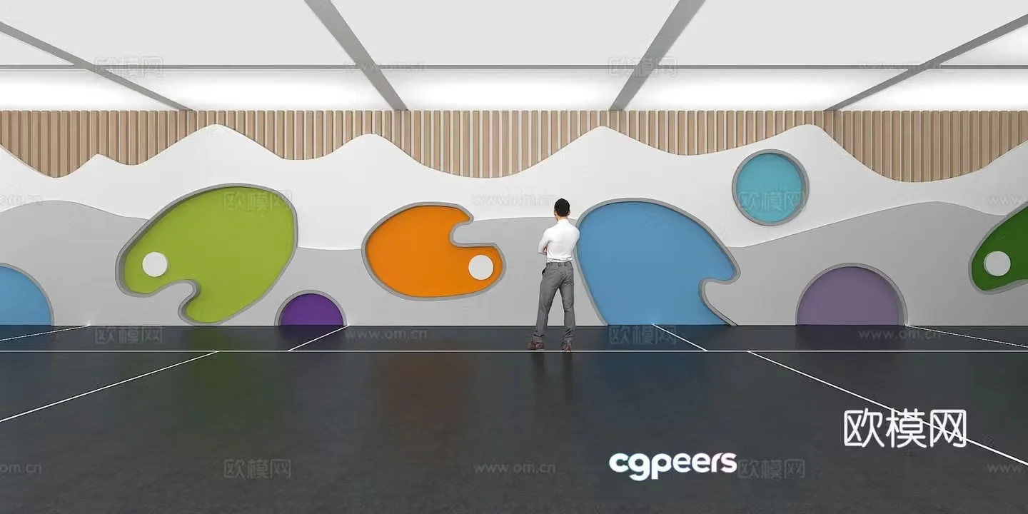 Cultural Wall Art Culture Wall Display Wall Classroom Exhibition Hall Campus Culture Corridor 3D Model