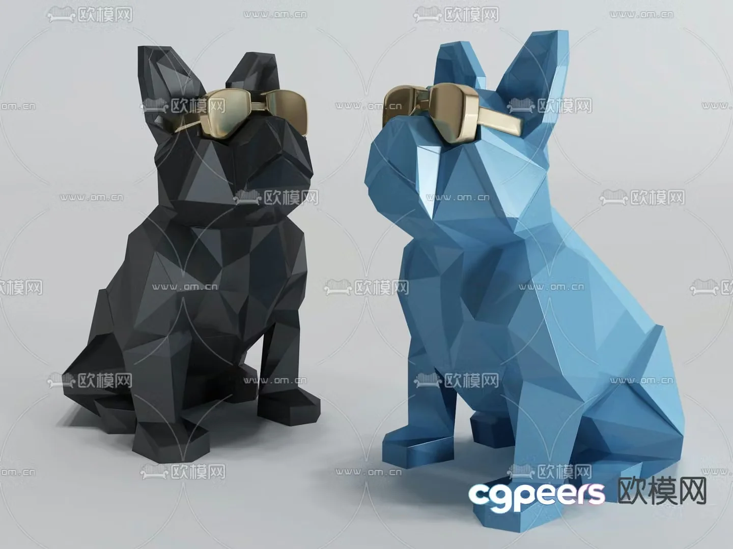 Modern toy geometric dog 3d model