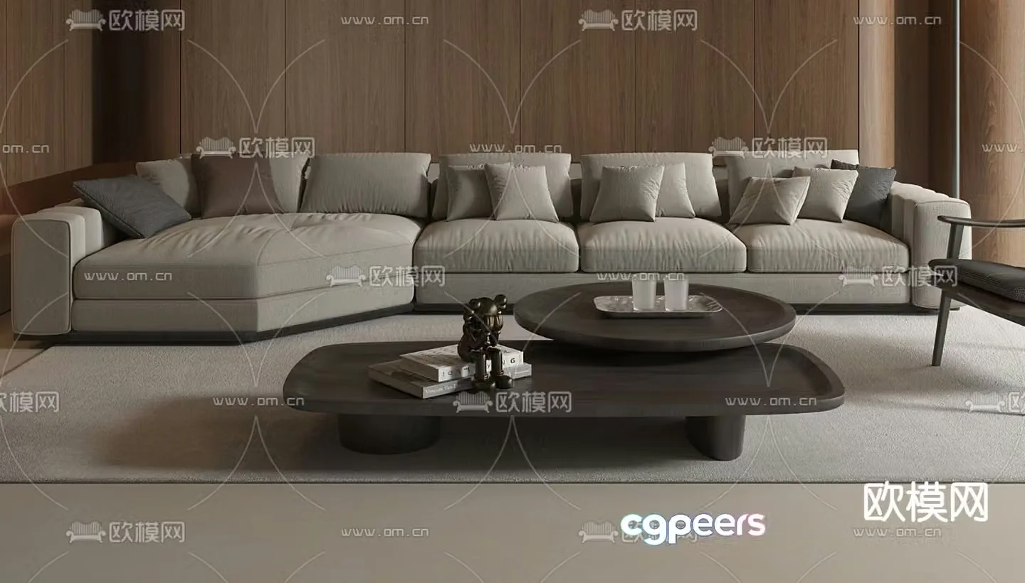 multi-person sofa 3d model