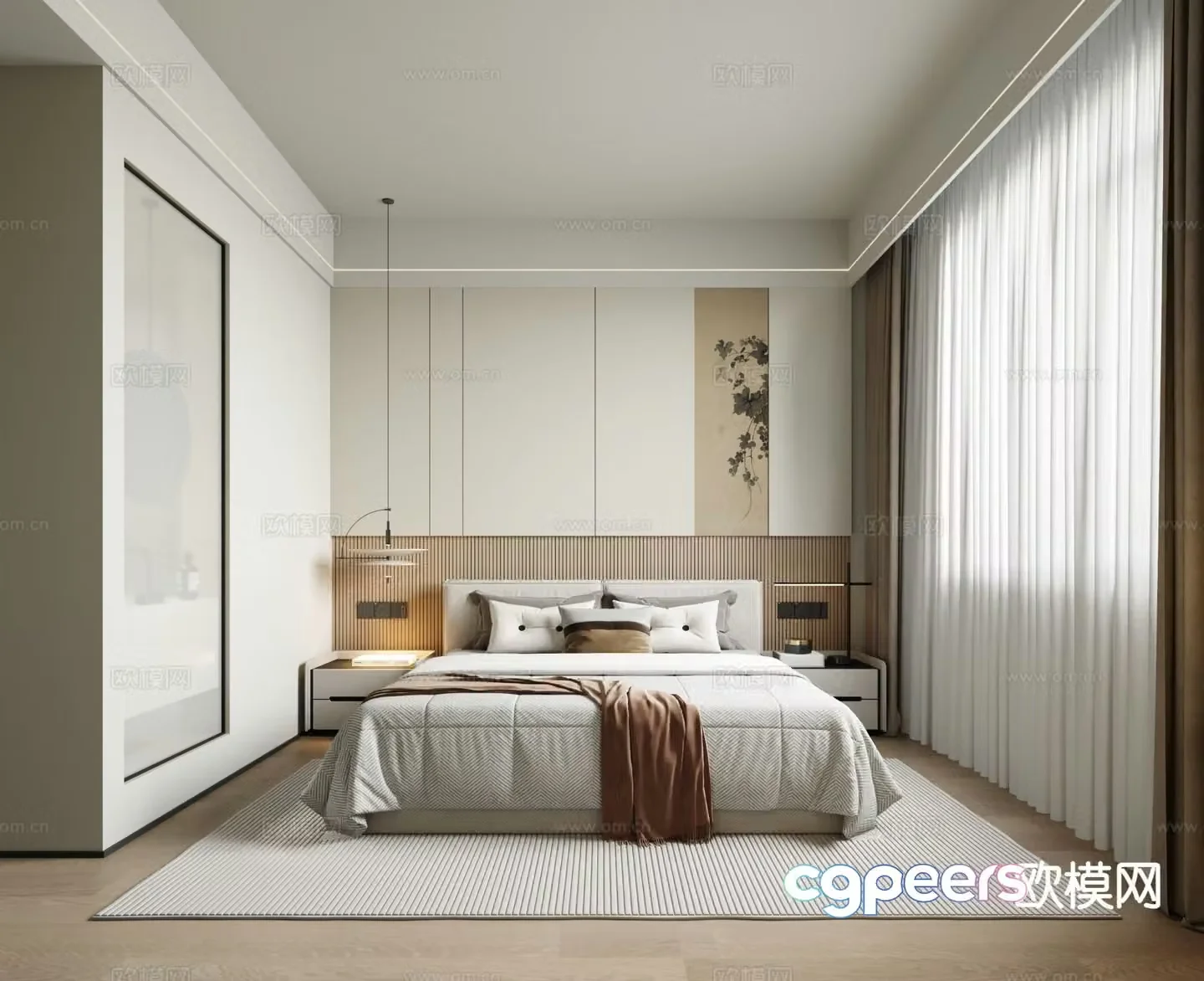 Modern bedroom master bedroom 3d model