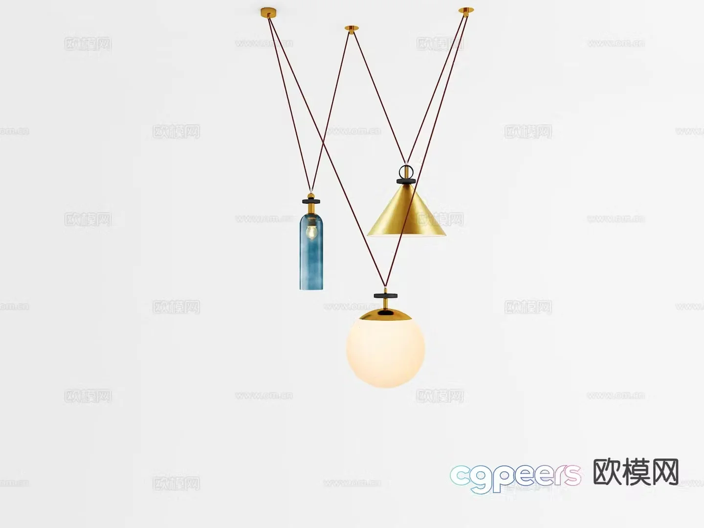 Nordic chandelier 3d model