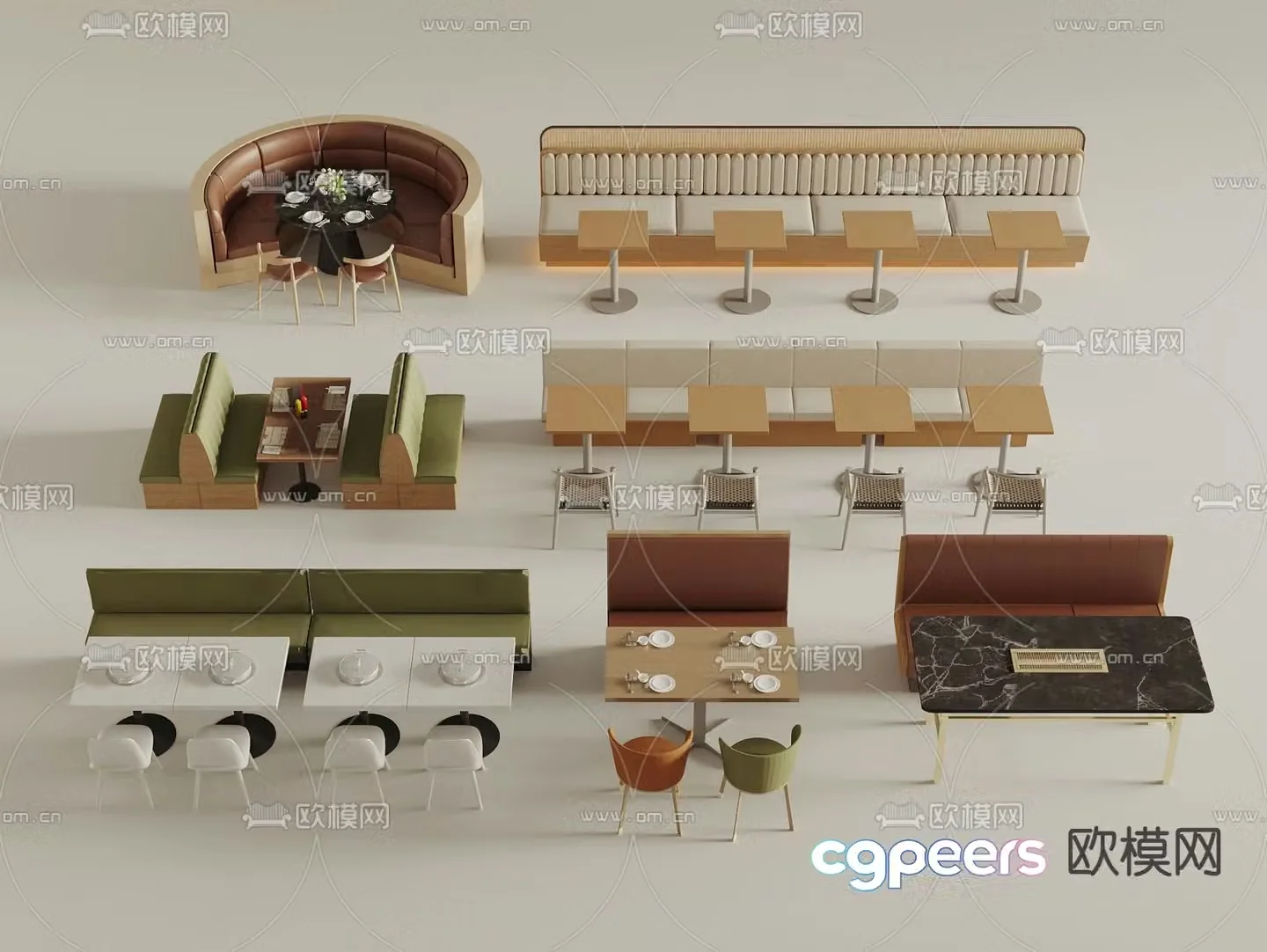 Card seat sofa curved card seat 3d model