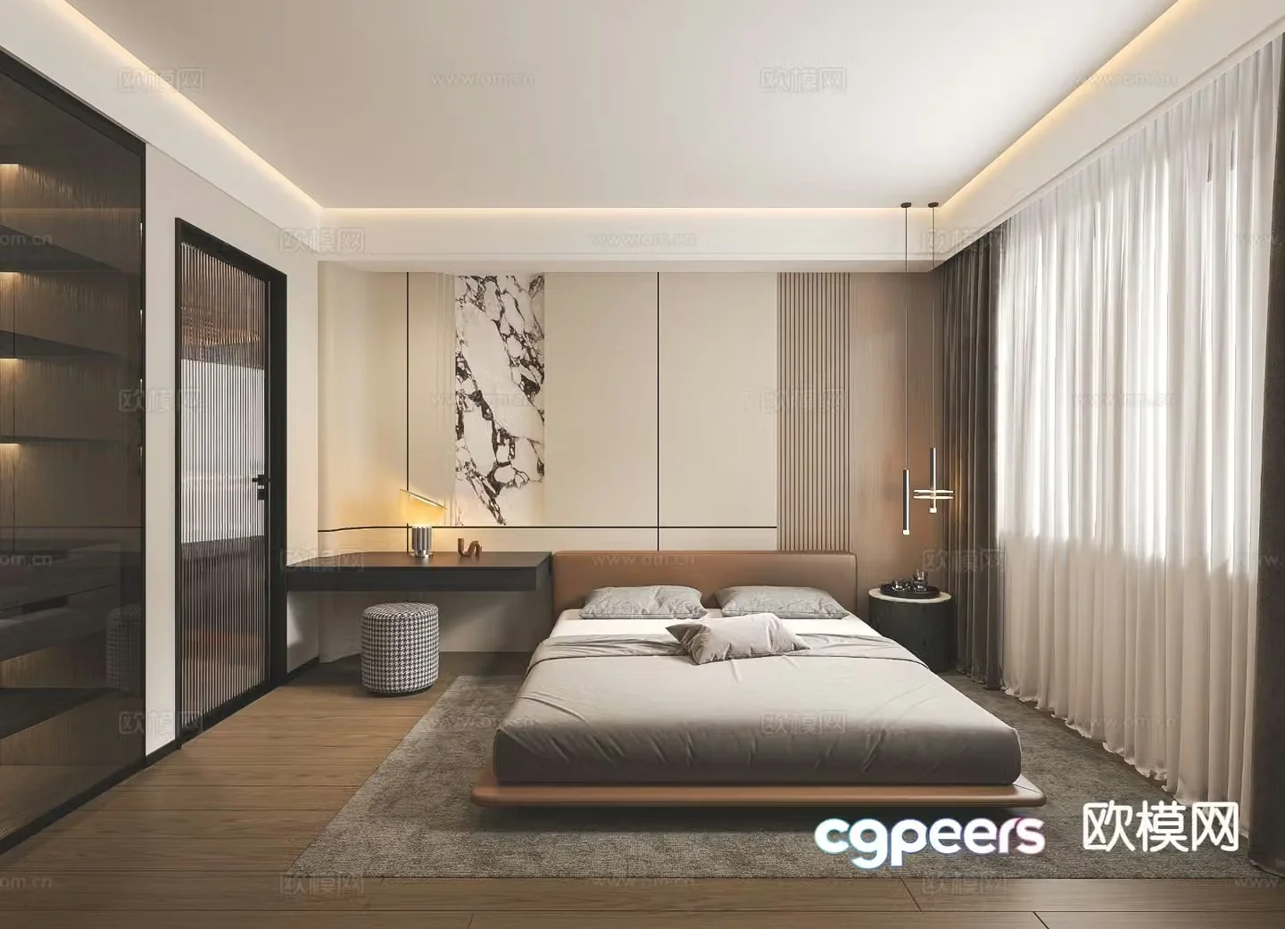 Modern master bedroom daughter’s room master bathroom dressing room 3D model