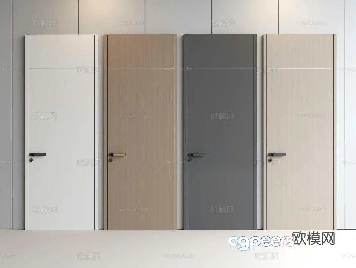 Modern wooden door Single-open door Swing door Bedroom door Entrance door Minimalist door 3D model