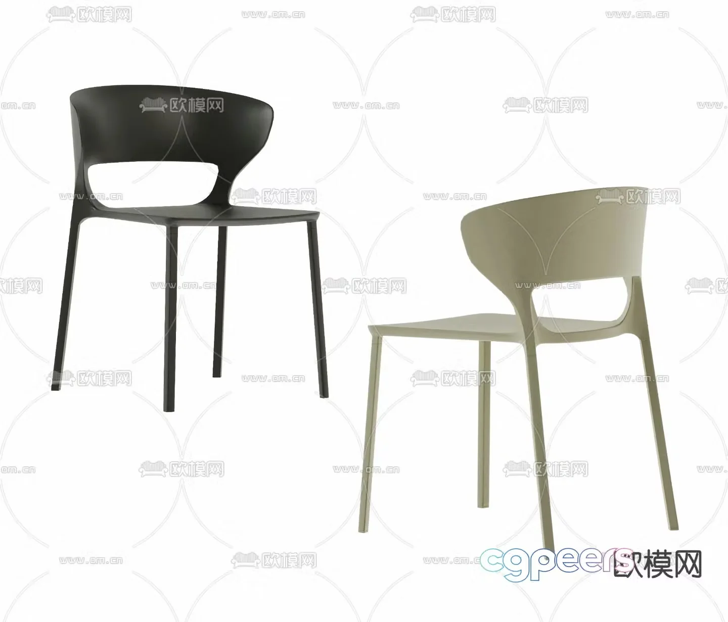 Modern chair dining chair 3d model