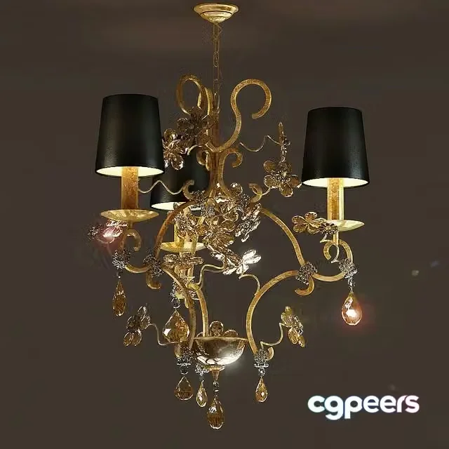3ds Max Free – Chandelier Masiero FIORE DI FOGLIA 7200 3