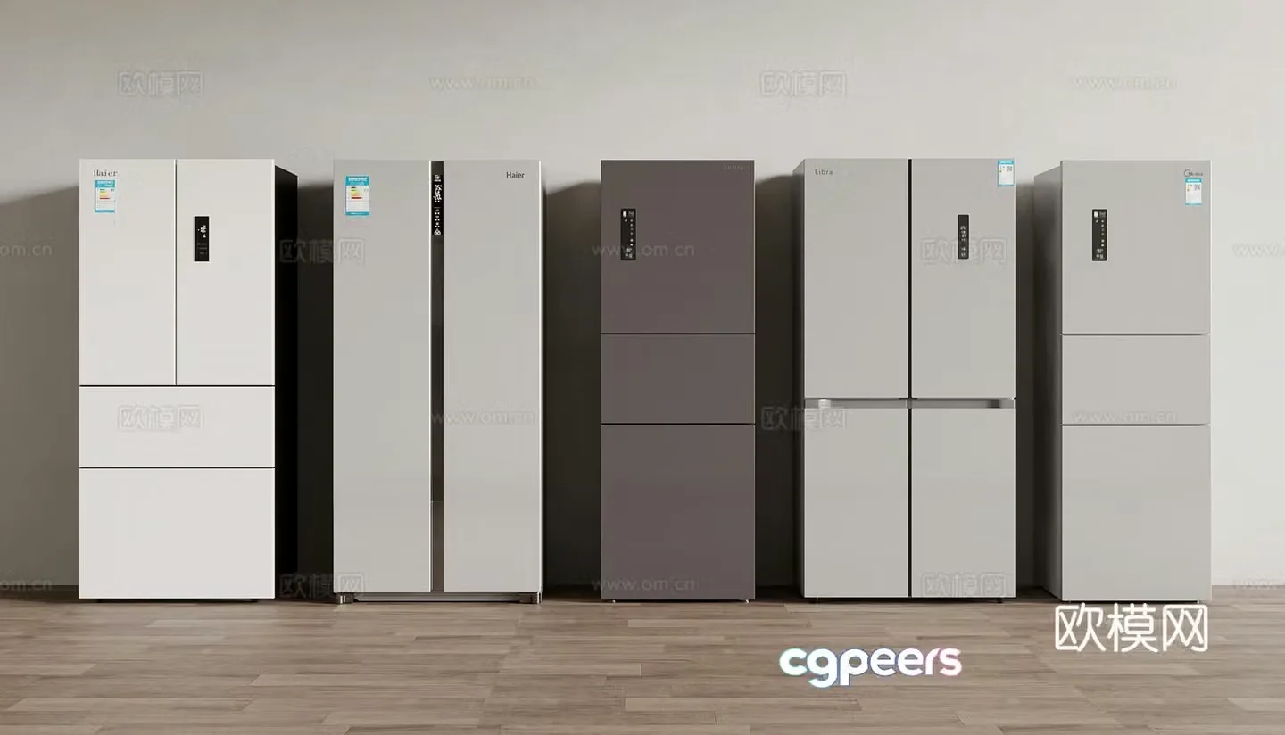 Modern refrigerator double -door refrigerator single -open door refrigerator 3D model