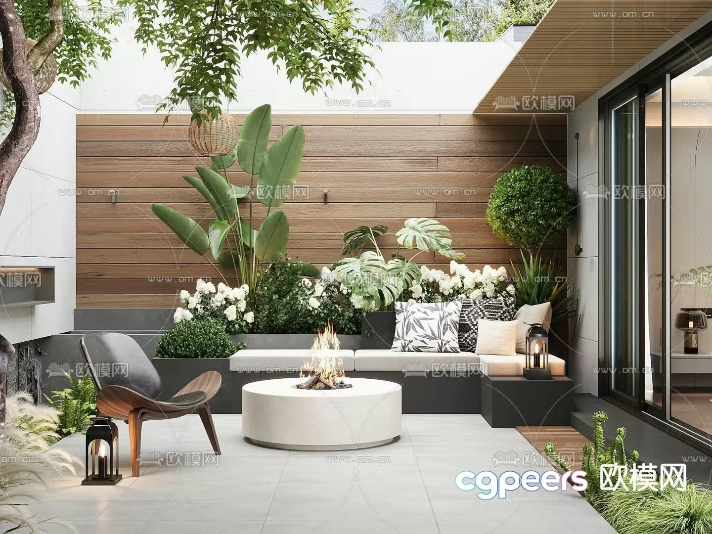 Courtyard landscape courtyard garden 3d model