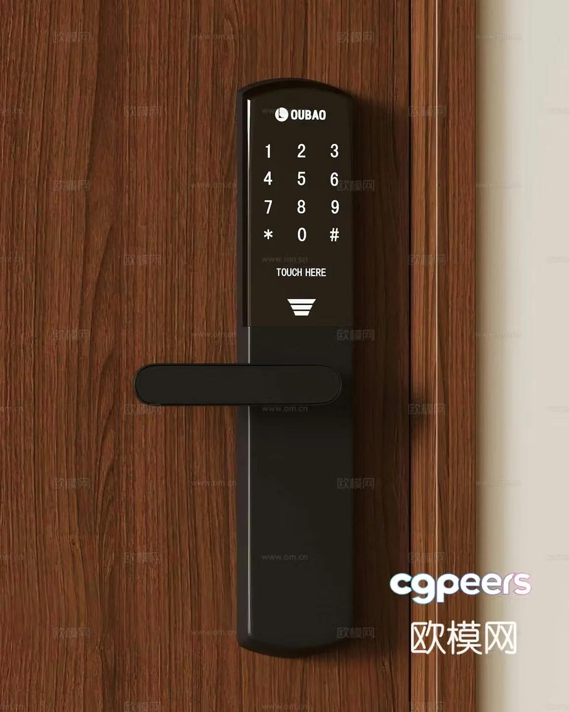 14 modern smart lock fingerprint lock password lock door lock door handle 3d model