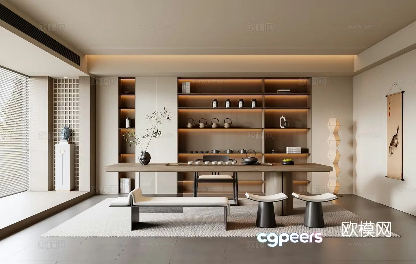 New Chinese tea room 3D model