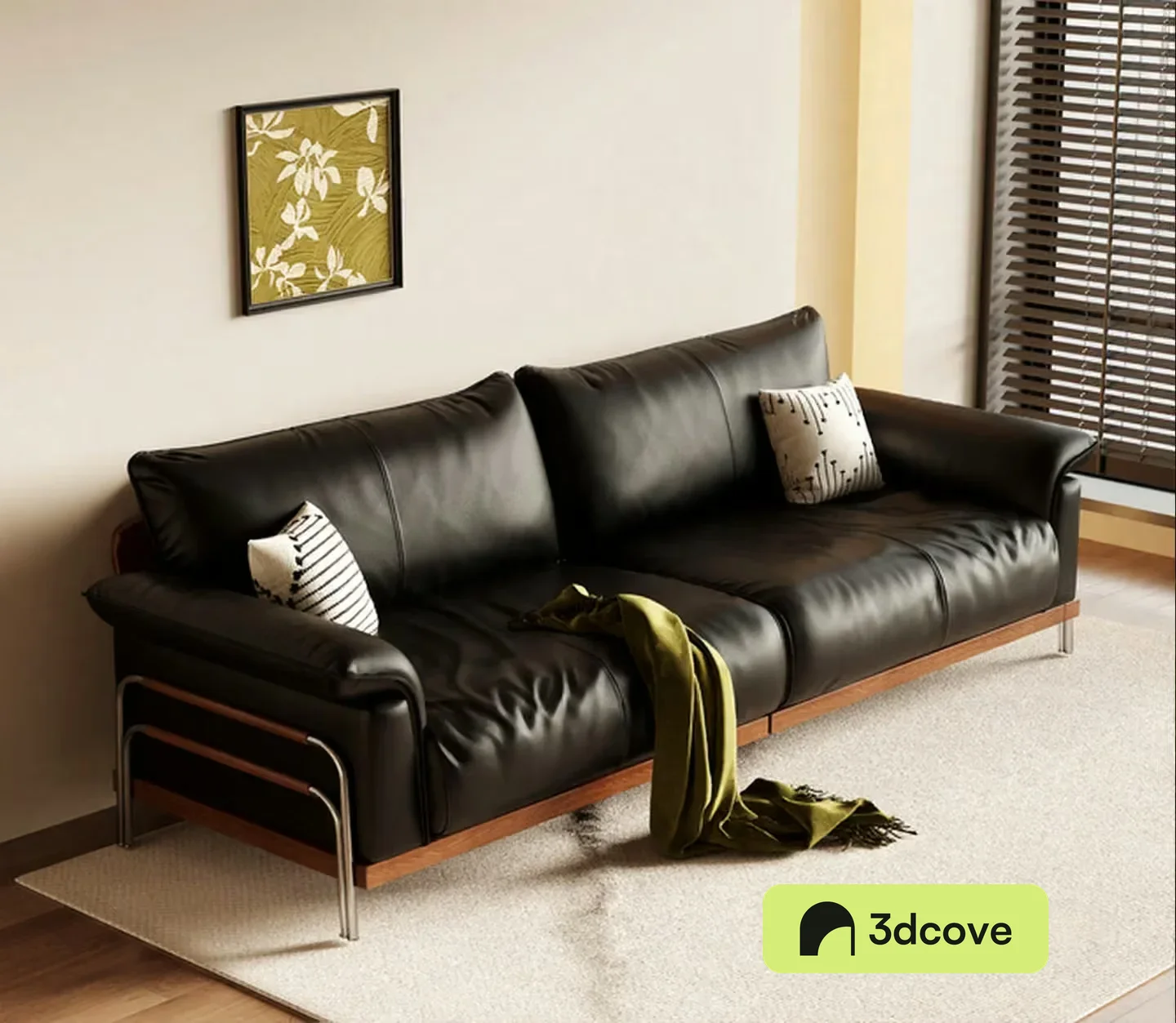 Black Leather Sofa