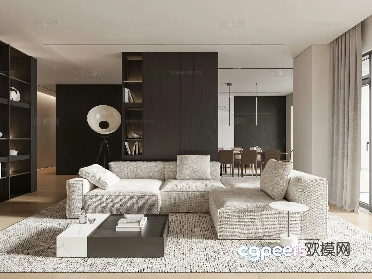 Modern guest restaurant 3d model