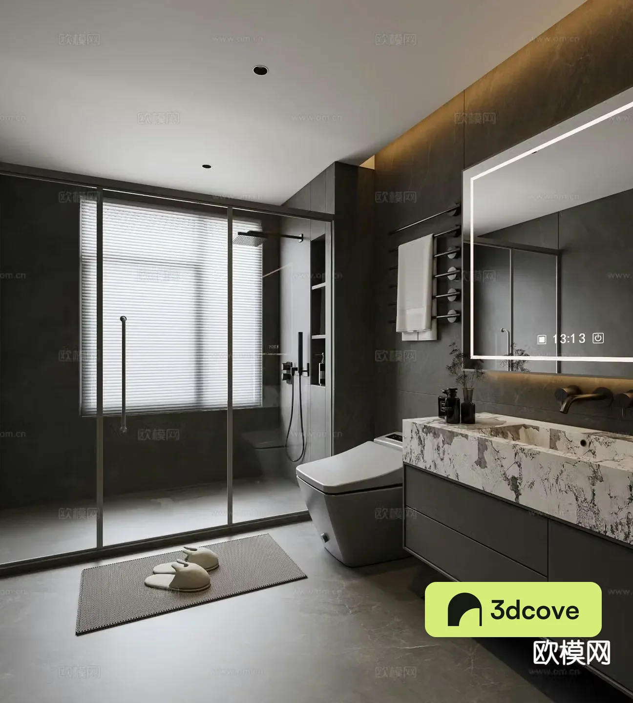 Premium gray bathroom