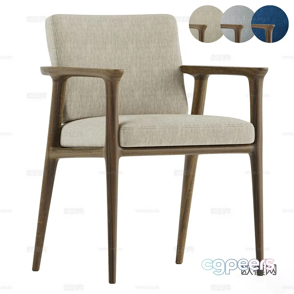 Logo chair single chair dining chair 3D model