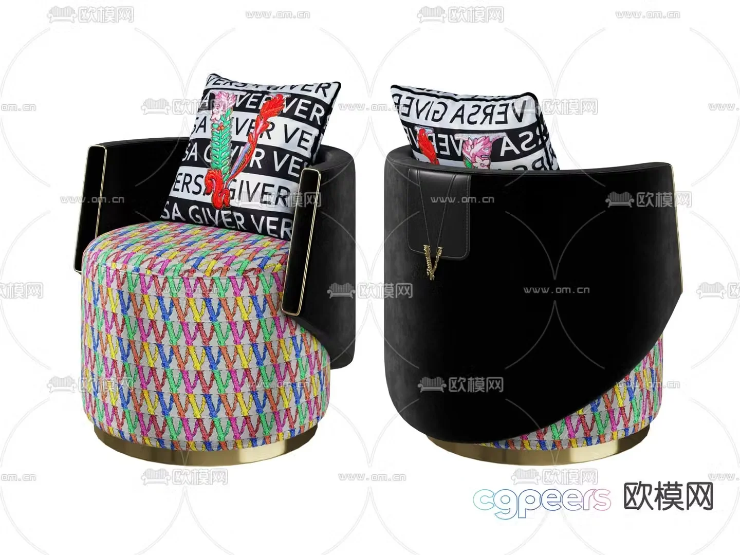 Versace single sofa 3d model
