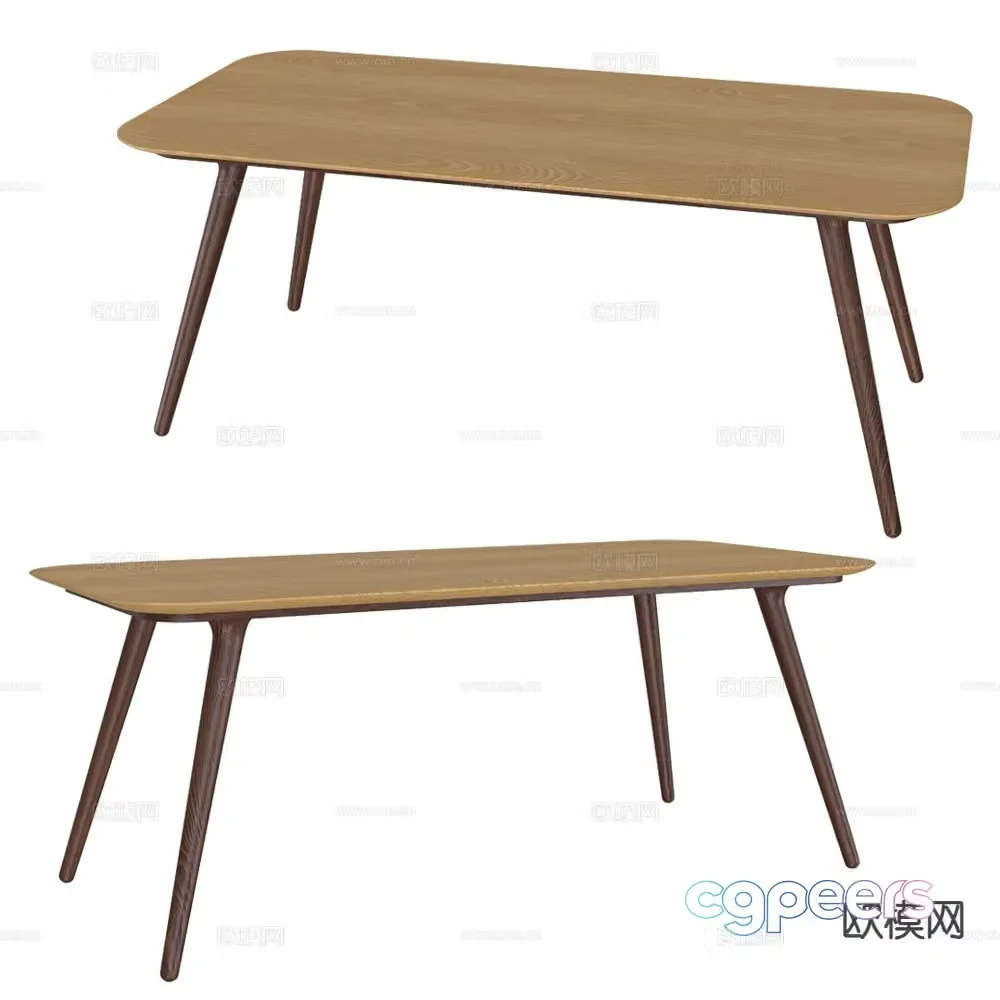 Moooi log style dining table 3d model