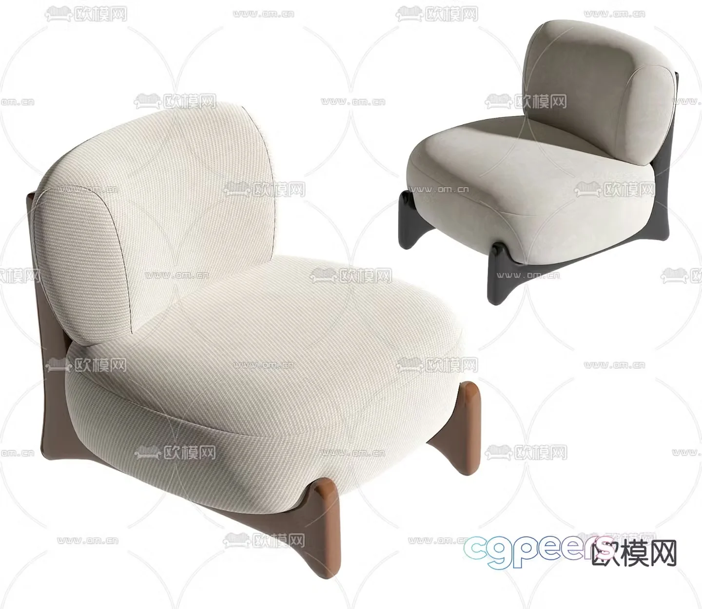 Modern single sofa leisure chair 3d model