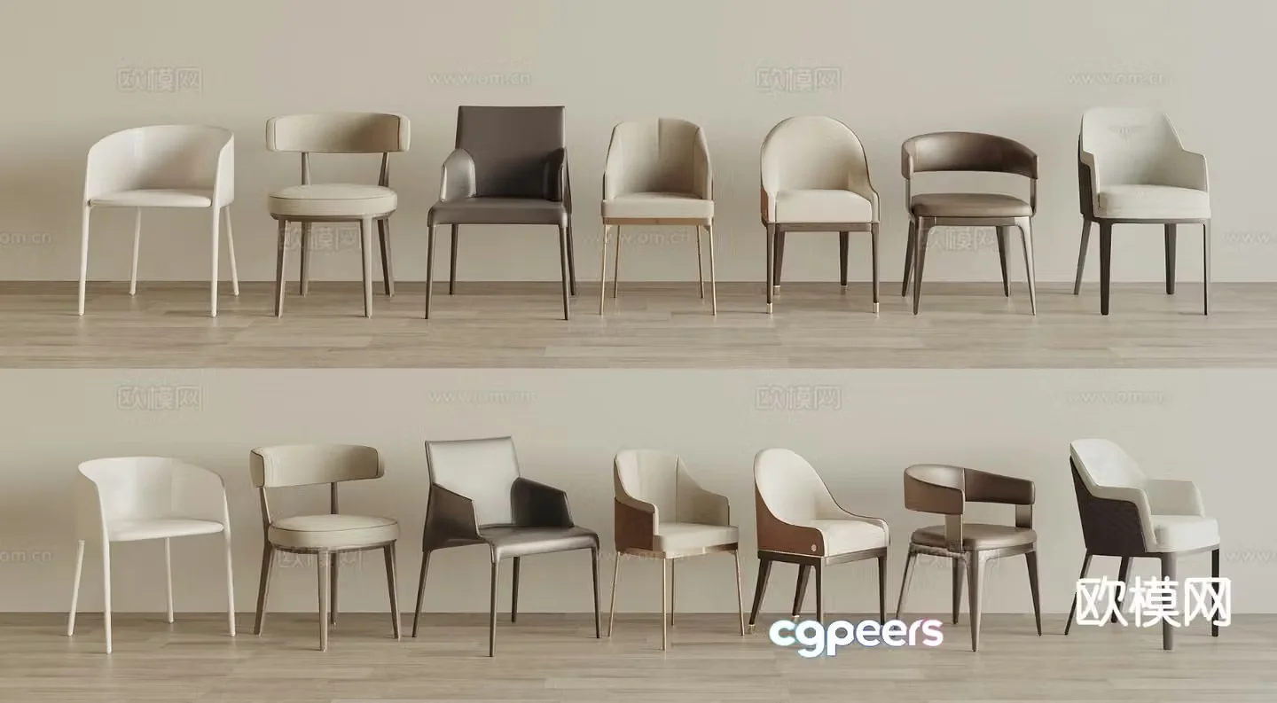 Modern single chair dining chair 3d model