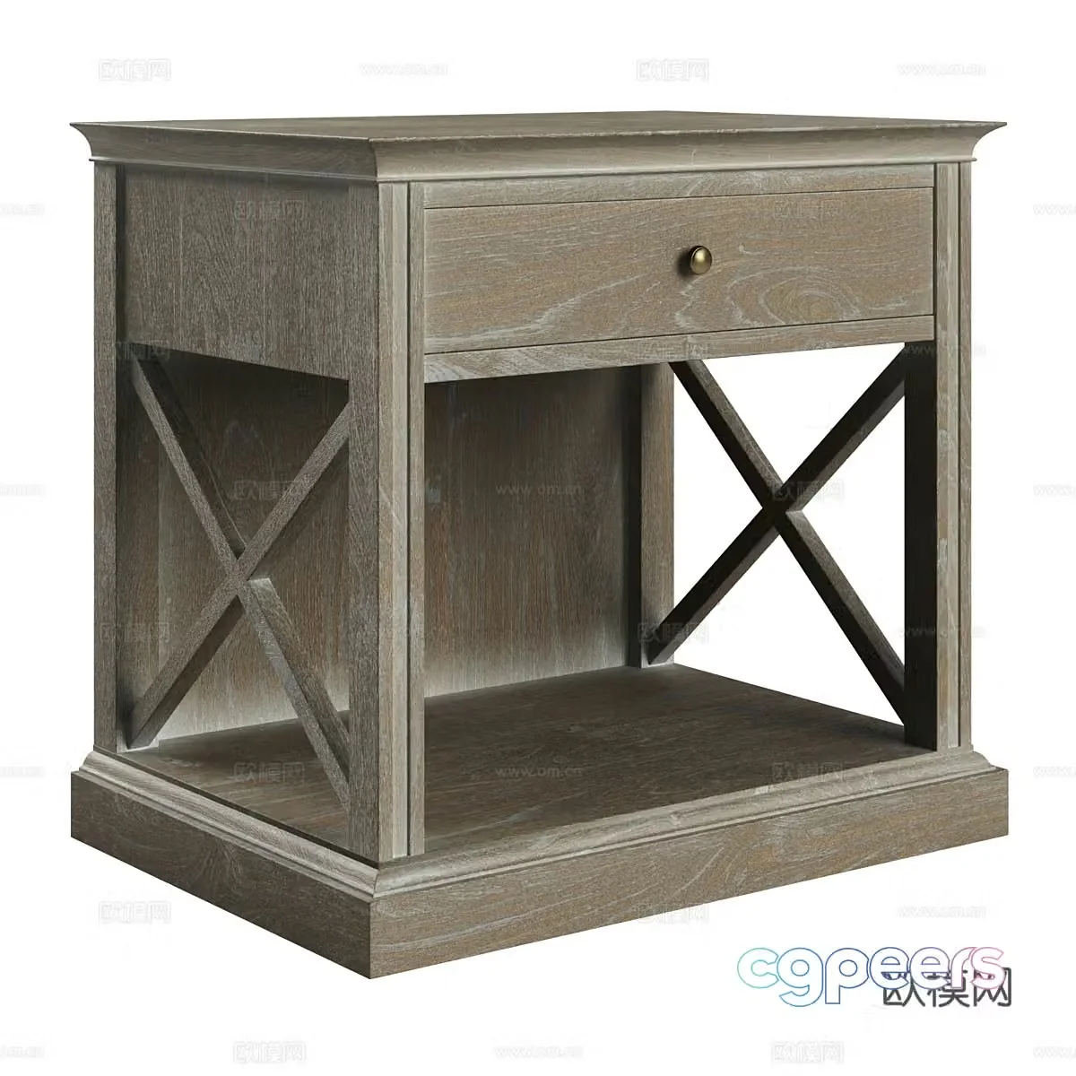 American French bedside table chest of drawers 3D model