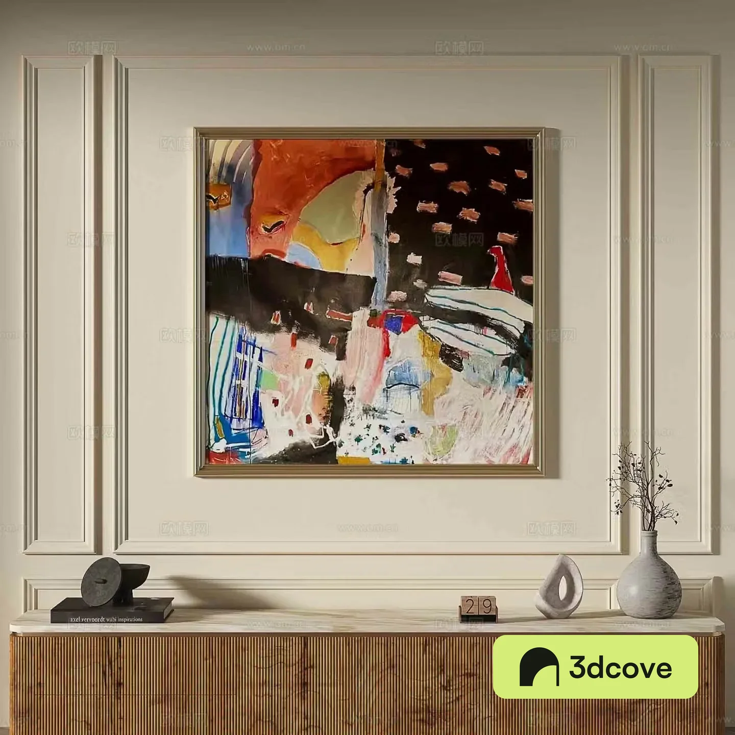French abstract painting decorative painting