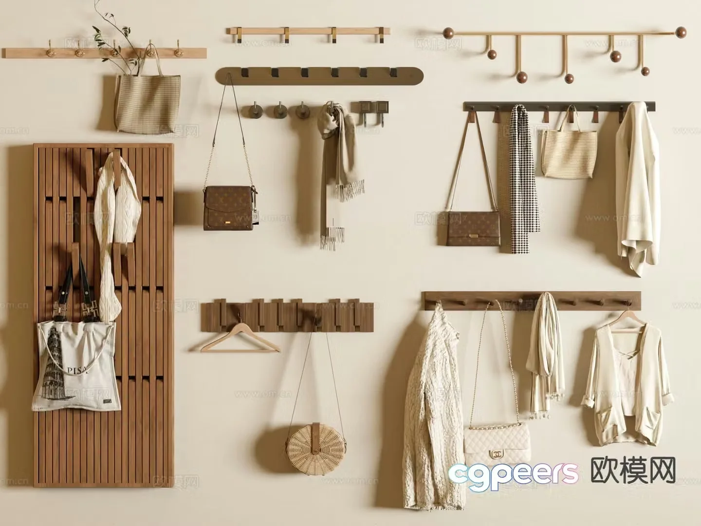 Modern clothes hanger piano board hook clothes hook 3d model