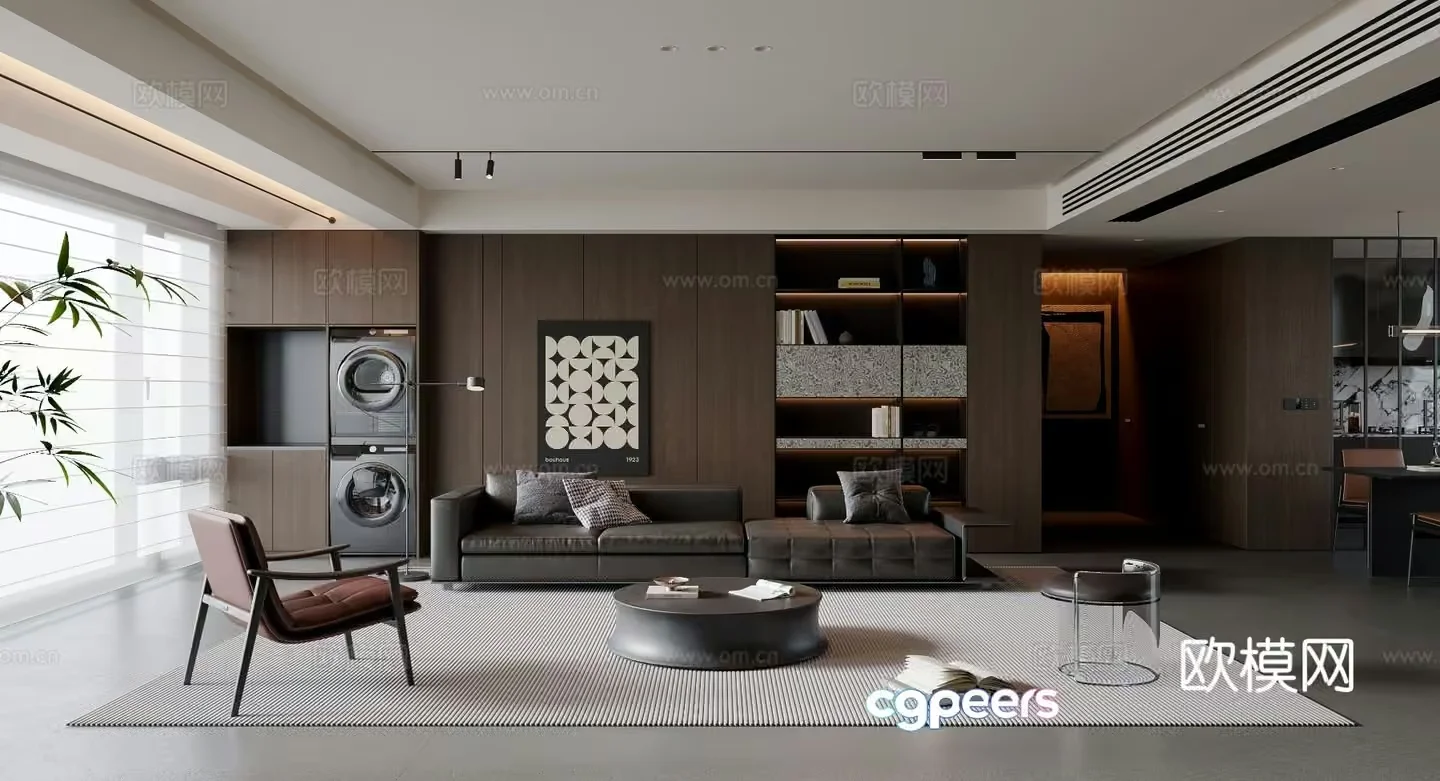 Modern Living Room 3D Model – 4092 – VRAY Render