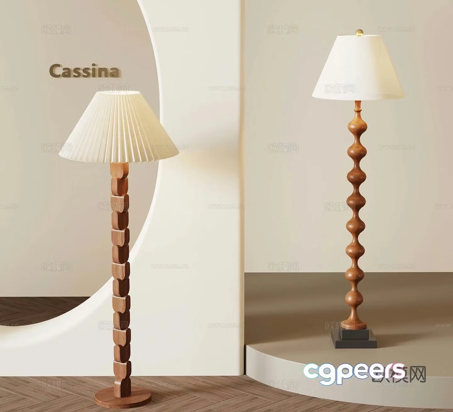 French medieval style floor lamp 3d model