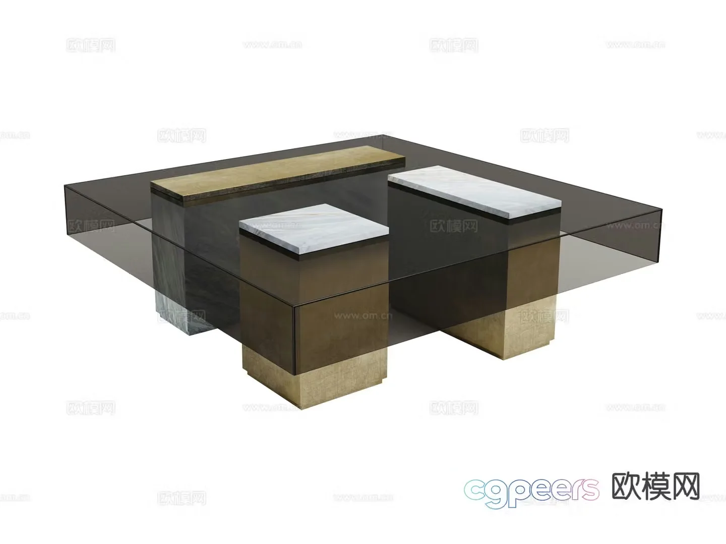 visionnaire glass coffee table 3d model