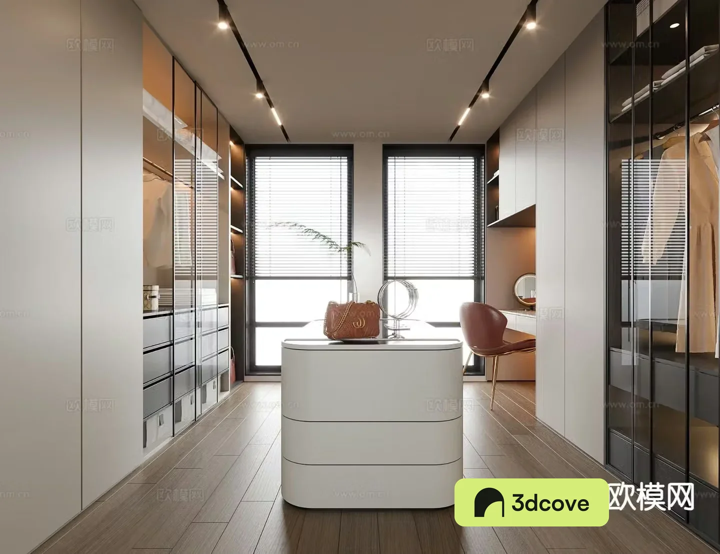 Modern island cloakroom