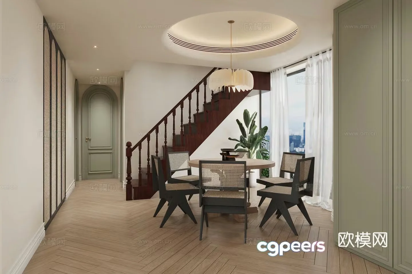 American living room 3d model