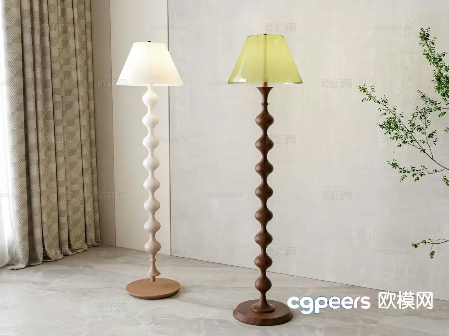 American floor lamp 3d model