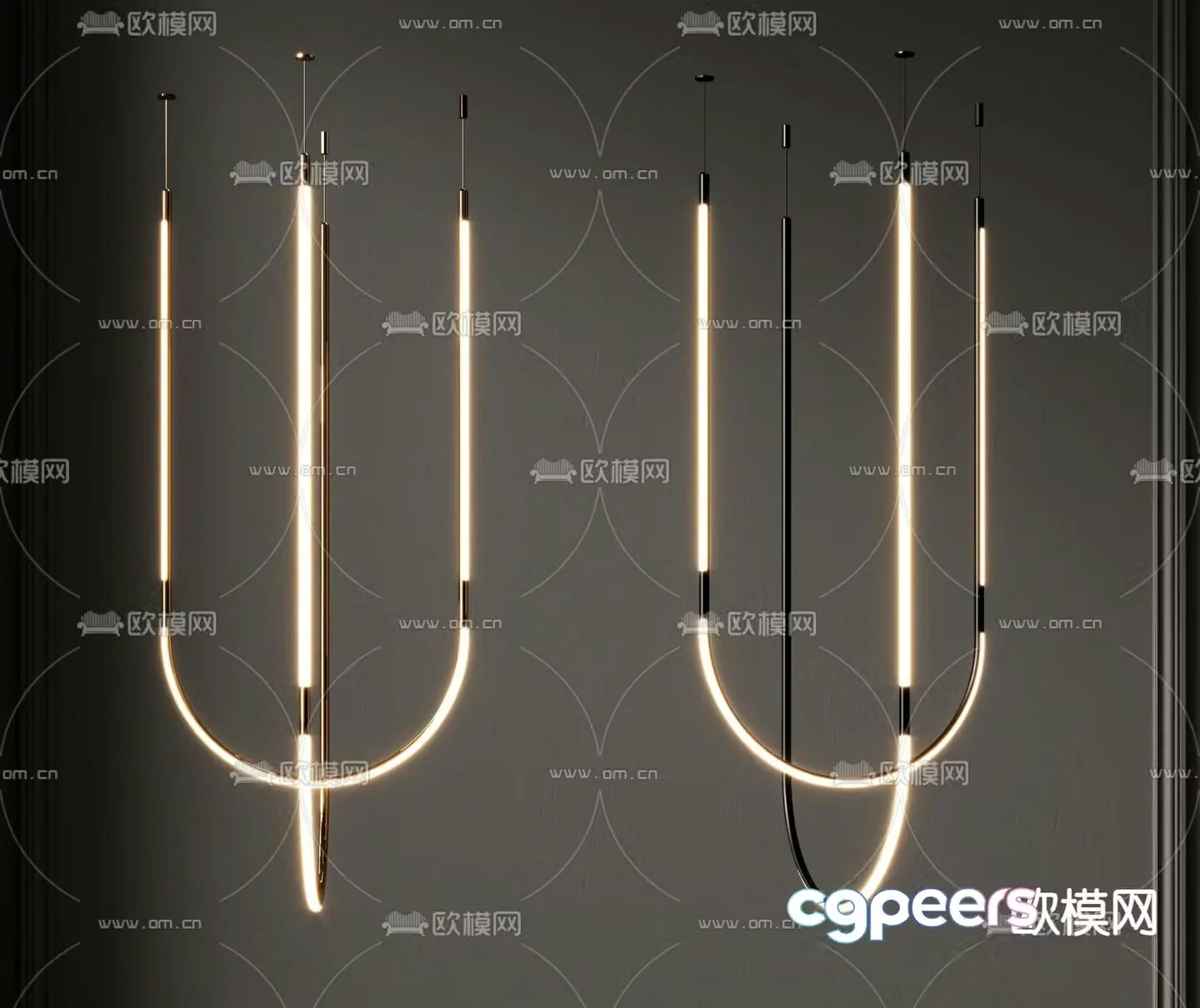 Line chandelier 3d model
