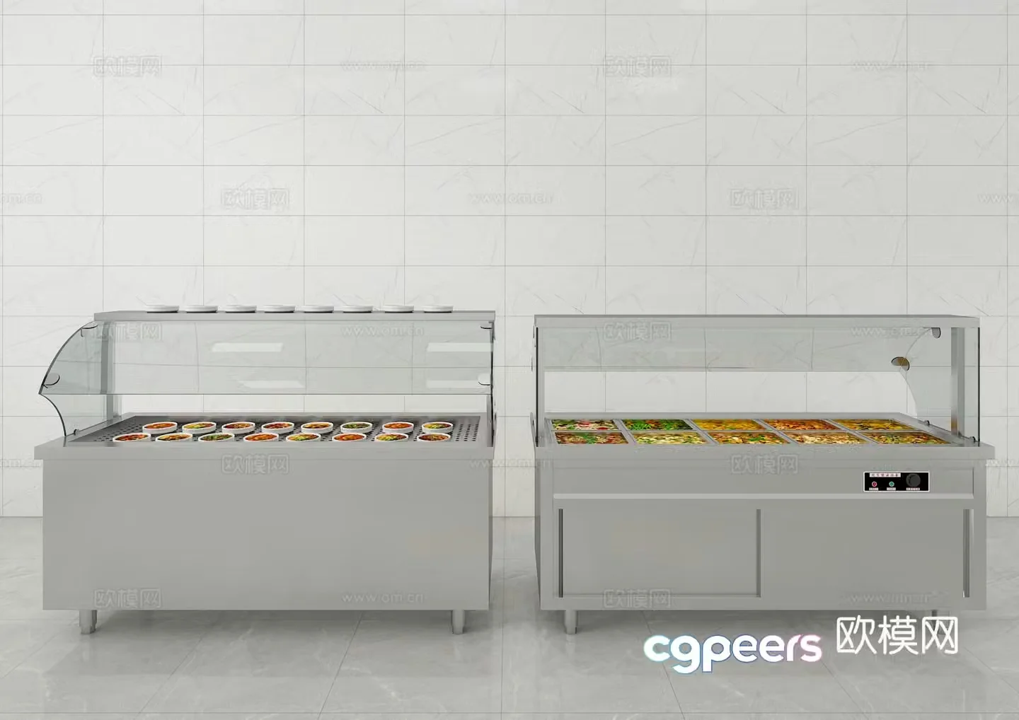 Modern canteen insulation table Fast food insulation table Canteen insulation table Punch insulation table Steaming table 3D model