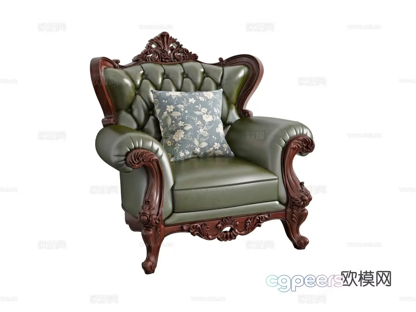 Single sofa leather sofa 3d model