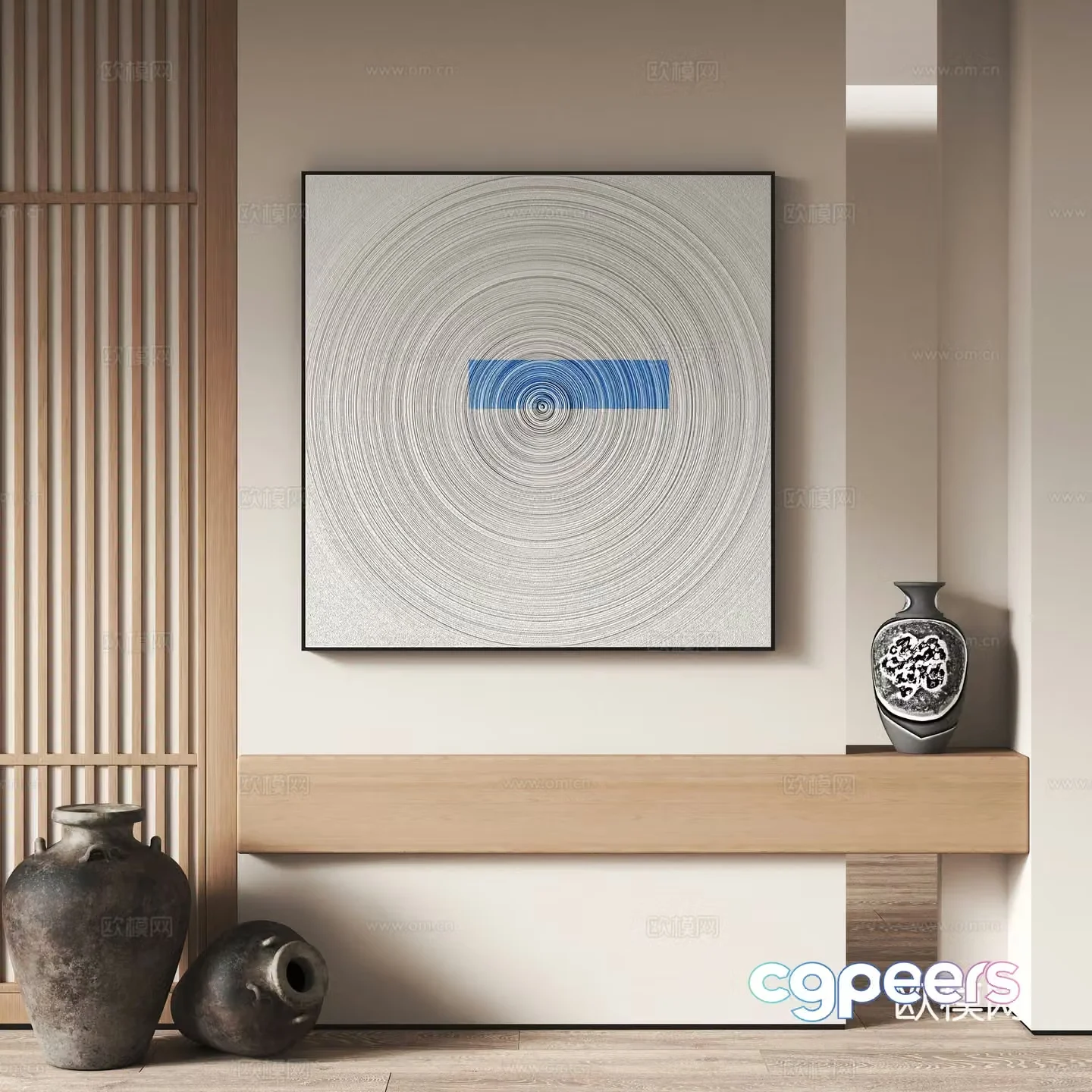 Wasabi wind decorative hanging painting 3d model